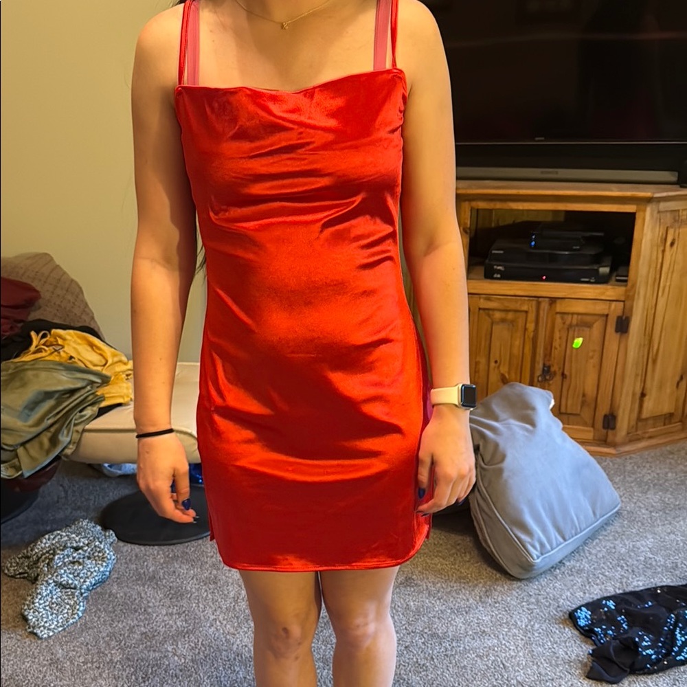 Amazon Red Ruched Sheath Mini Dress for Prom